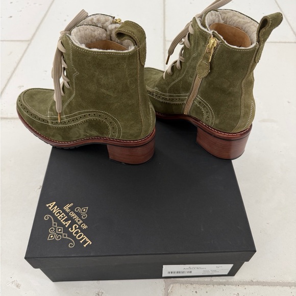 THE OFFICE OF ANGELA SCOTT
Miss Esme Suede Lace-up Ankle Boots In Caper Suede - Picture 2 of 6